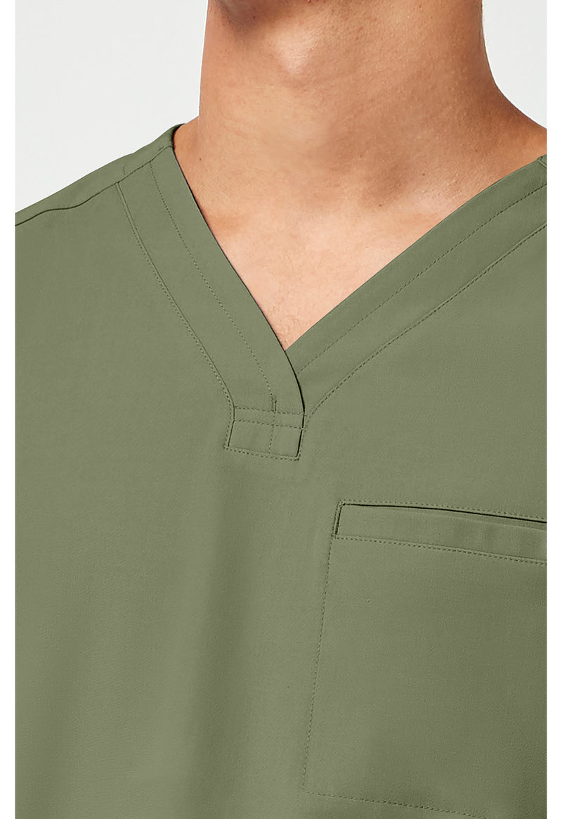 Olive - Men's V-Neck Scrub Top (View 2)