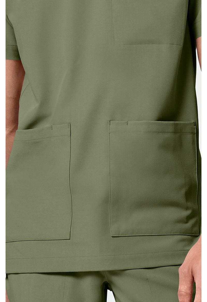 Olive - Men's V-Neck Scrub Top (View 3)