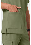 Olive - Men's V-Neck Scrub Top (View 4)
