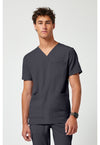 Pewter - Healing Hands Quest Men Scrub Top - Front View