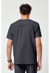 Pewter - Healing Hands Quest Men Scrub Top - Back View