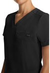 Black - Women's Tuck-in V-Neck Scrub Top (View 4)