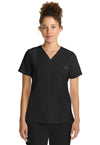 Black - Healing Hands Quest Women Scrub Top - Front View