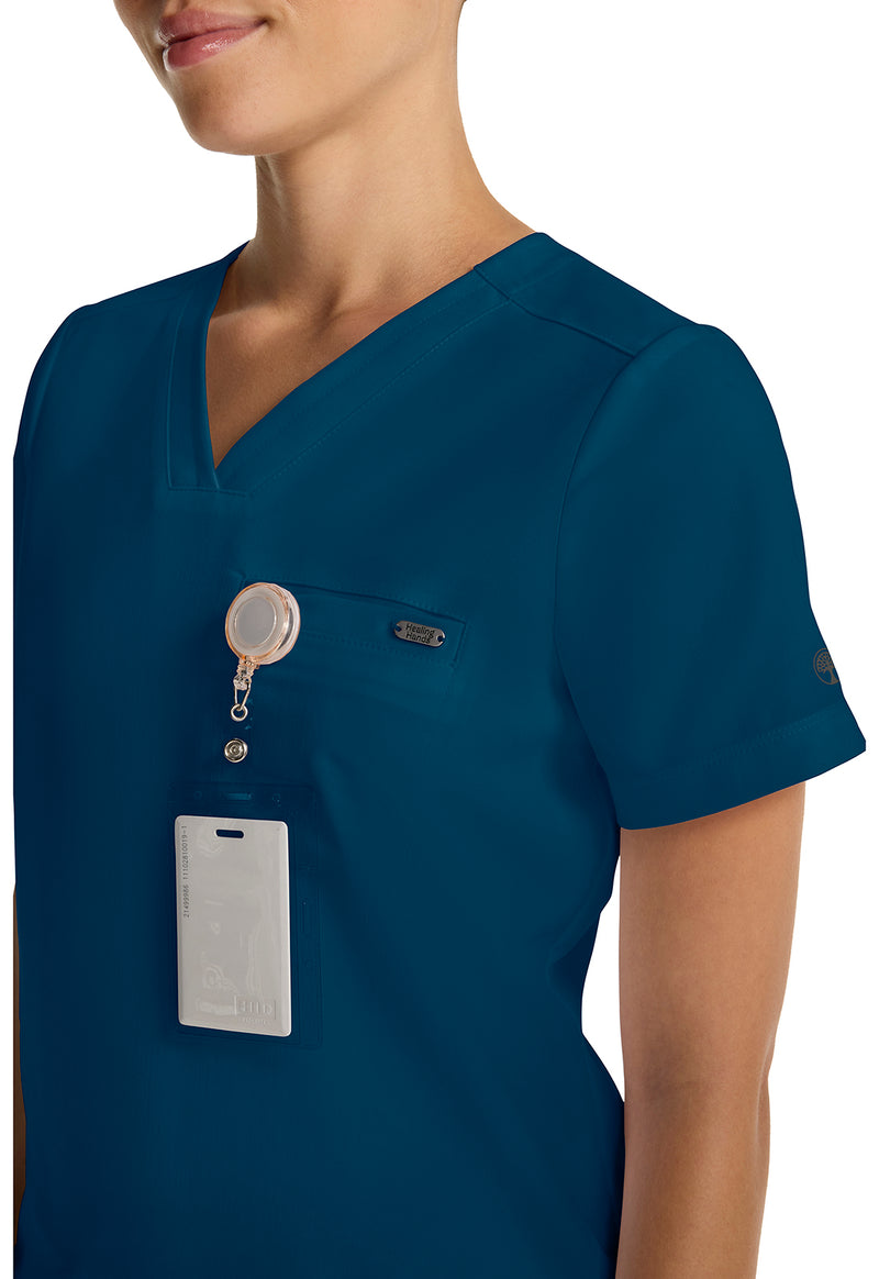 Caribbean - Women's Tuck-in V-Neck Scrub Top (View 2)