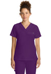 Eggplant - Healing Hands Quest Women Scrub Top - Front View