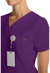 Eggplant - Women's Tuck-in V-Neck Scrub Top (View 4)