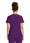 Eggplant - Healing Hands Quest Women Scrub Top - Back View