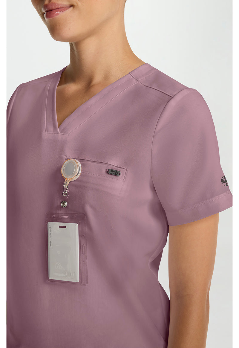 Elderberry - Women's Tuck-in V-Neck Scrub Top (View 2)