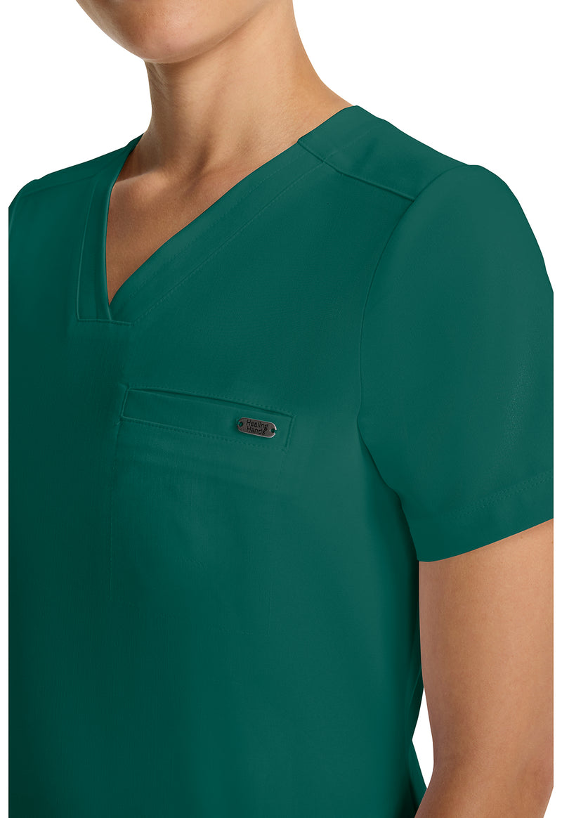 Hunter - Women's Tuck-in V-Neck Scrub Top (View 3)