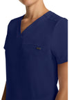Navy - Women's Tuck-in V-Neck Scrub Top (View 4)