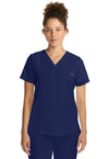 Navy - Healing Hands Quest Women Scrub Top - Front View