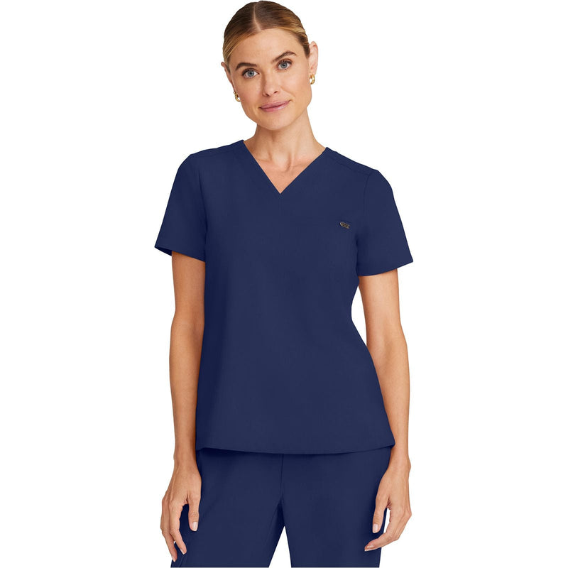navy - Women's Tuck-in V-Neck Top