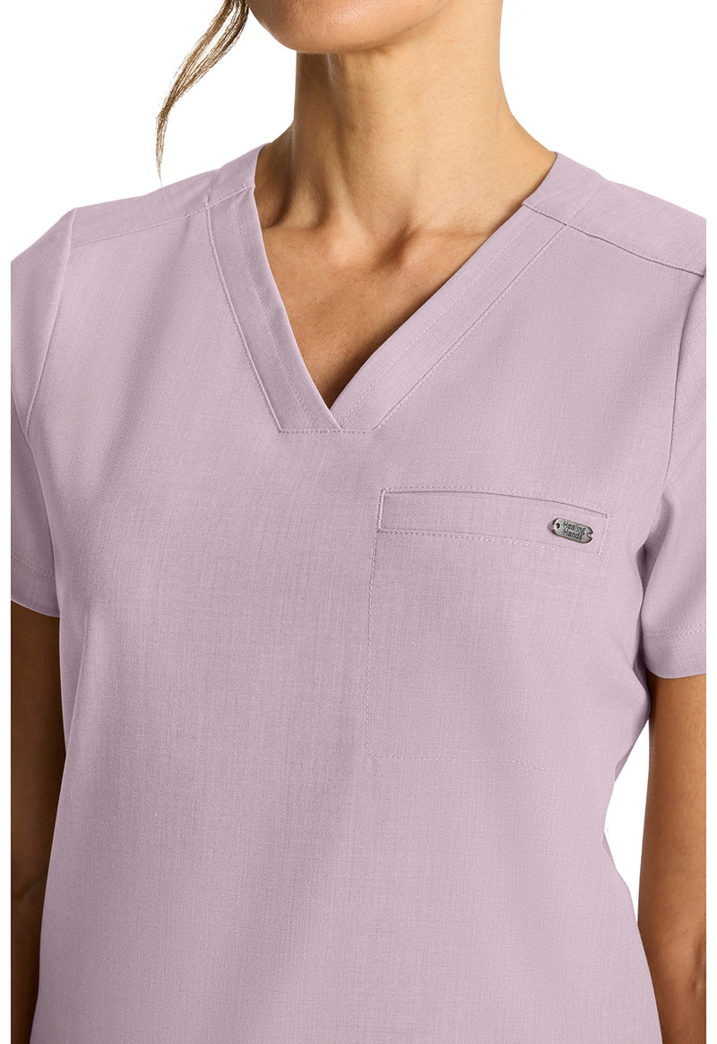 Pink Pearl - Women's Tuck-in V-Neck Scrub Top (View 4)