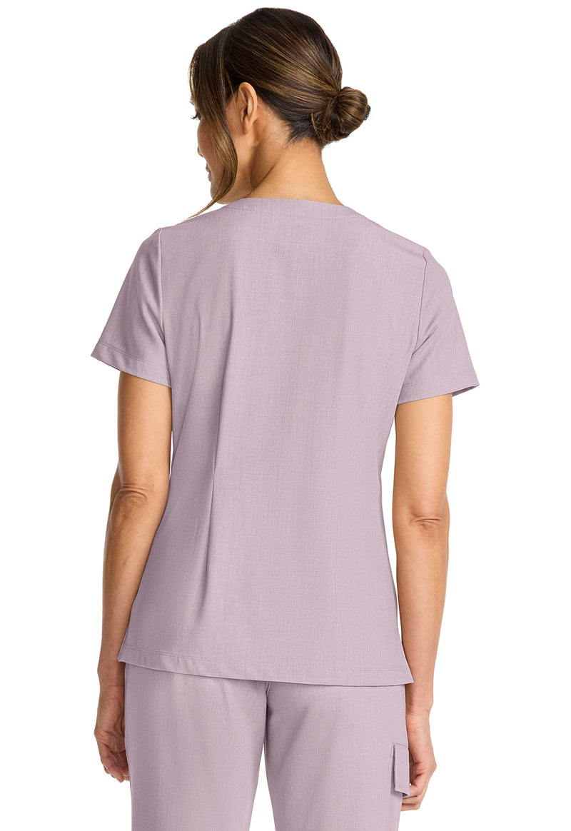 Pink Pearl - Healing Hands Quest Women Scrub Top - Back View