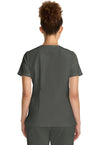 Pewter - Healing Hands Quest Women Scrub Top - Back View