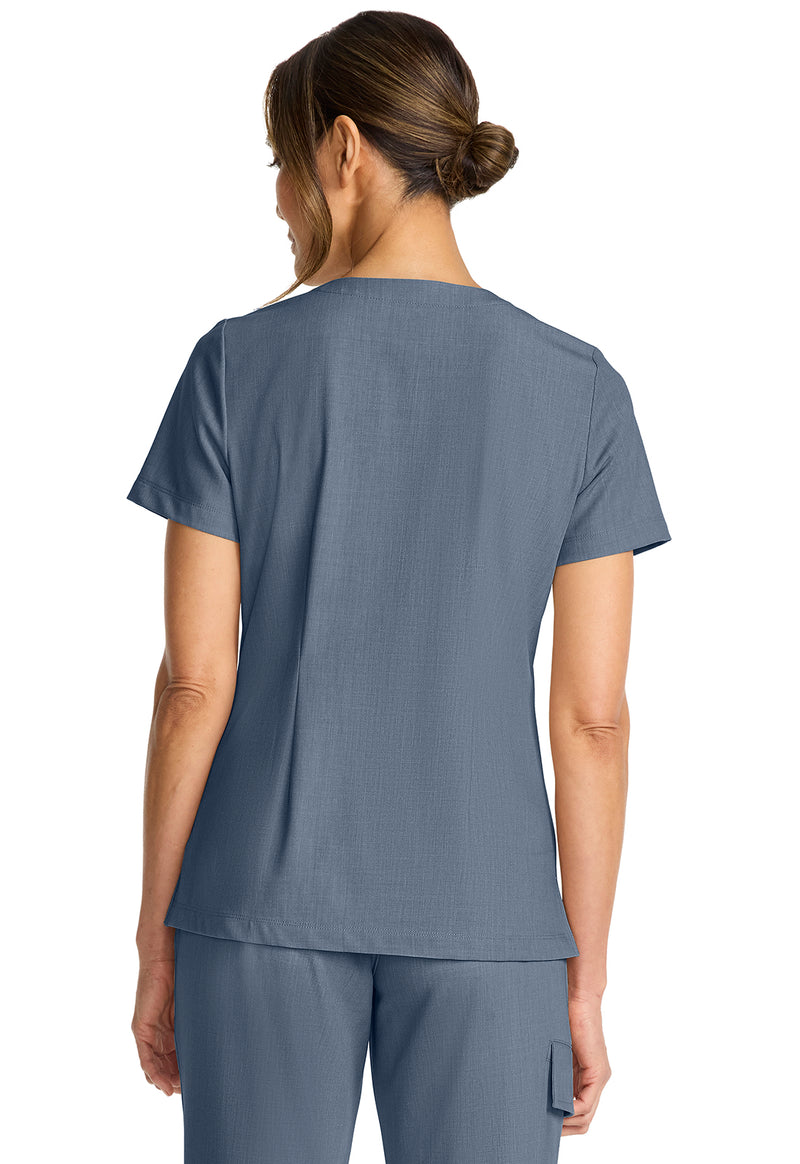 Twilight Blue - Healing Hands Quest Women Scrub Top - Back View