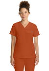 Warm Sunrise - Healing Hands Quest Women Scrub Top - Front View