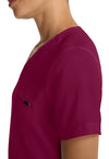 Wine - Women's Tuck-in V-Neck Scrub Top (View 3)
