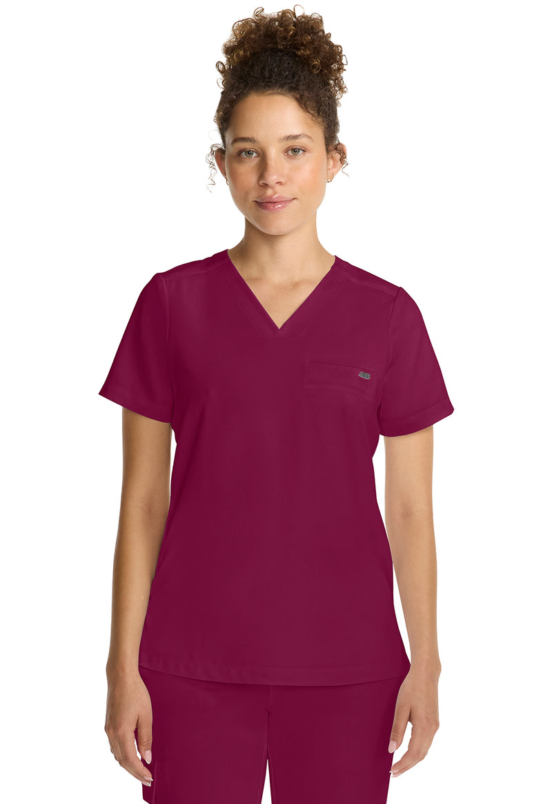 Wine - Healing Hands Quest Women Scrub Top - Front View