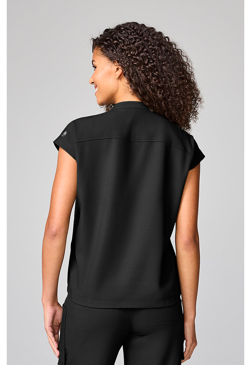 Black - Mandarin Collar Top (Back)