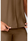 French Brown - Mandarin Collar Top (View 3)
