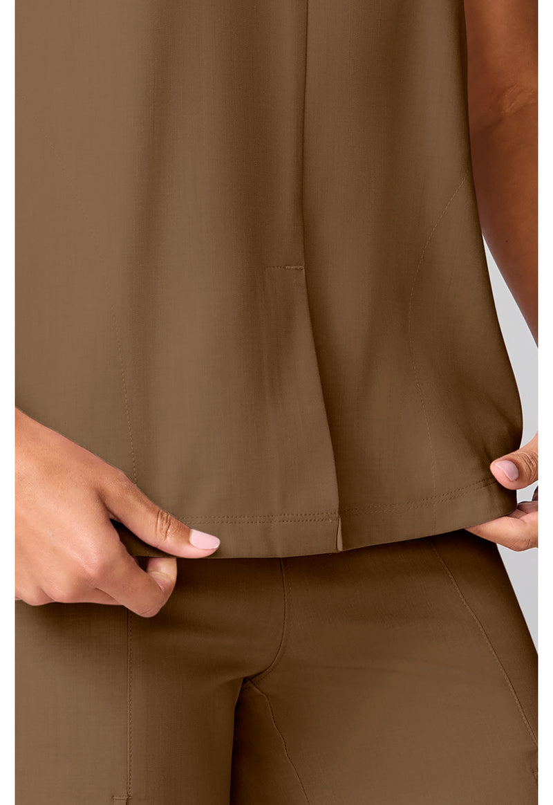 French Brown - Mandarin Collar Top (View 3)