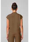 French Brown - Mandarin Collar Top (Back)