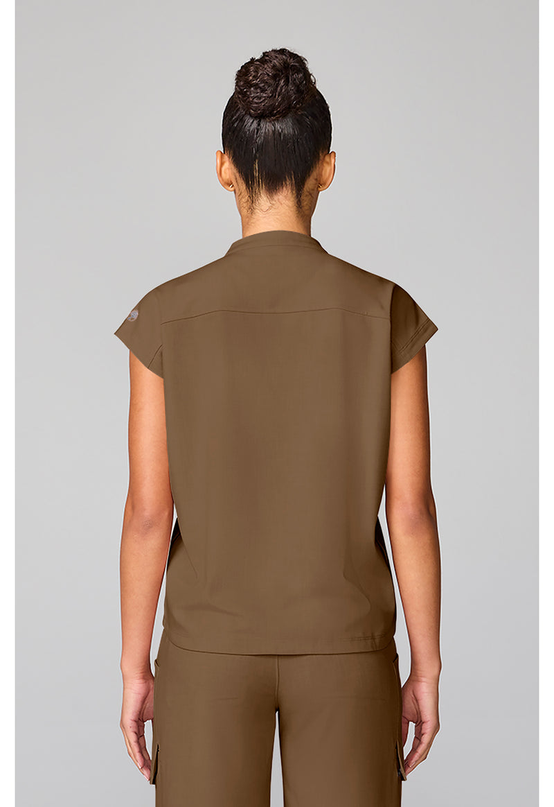 French Brown - Mandarin Collar Top (Back)
