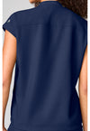 Navy - Mandarin Collar Top (View 2)