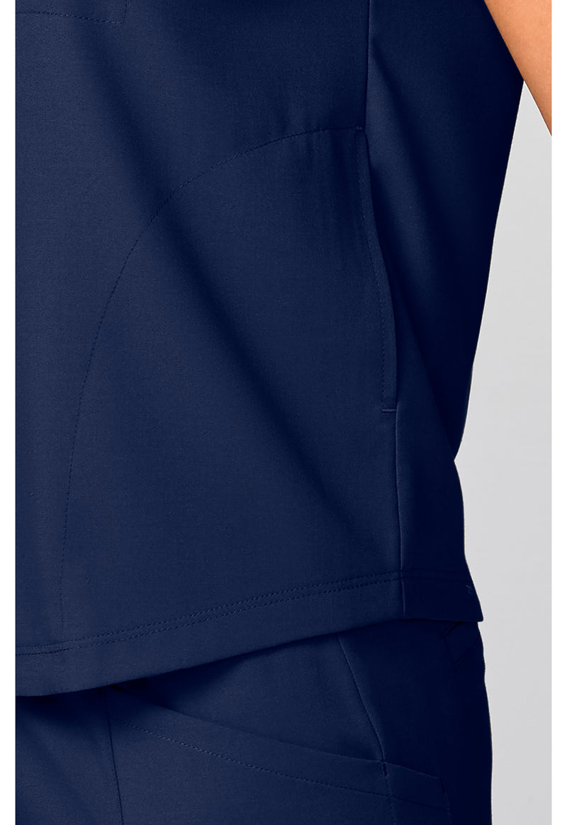 Navy - Mandarin Collar Top (View 4)