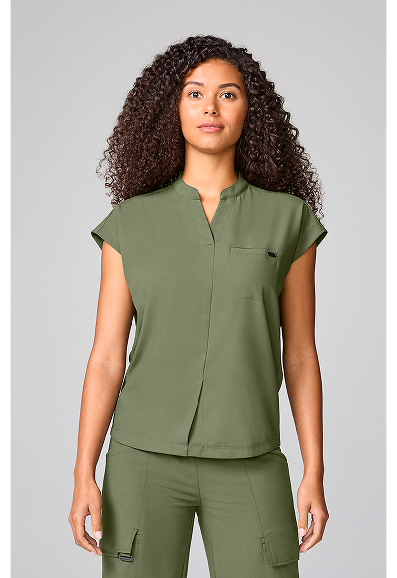 Olive - Mandarin Collar Top