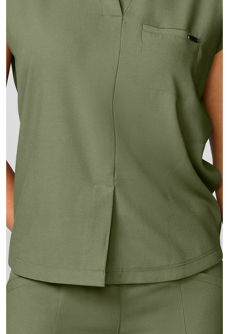Olive - Mandarin Collar Top (View 3)