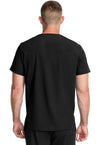 Black - Healing Hands Quest Men Scrub Top - Back View