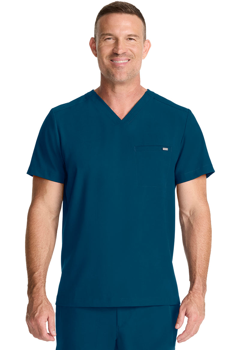 Caribbean - Healing Hands Quest Men Scrub Top - Front View