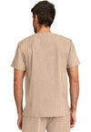 Desert Taupe - Healing Hands Quest Men Scrub Top - Back View
