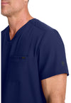 Navy - Men's 1-Pocket V-Neck Scrub Top (View 4)