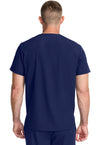 Navy - Healing Hands Quest Men Scrub Top - Back View