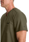 Olive - Men's 1-Pocket V-Neck Scrub Top (View 2)