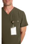 Olive - Men's 1-Pocket V-Neck Scrub Top (View 3)