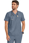Twilight Blue - Men's 1-Pocket V-Neck Scrub Top (View 2)