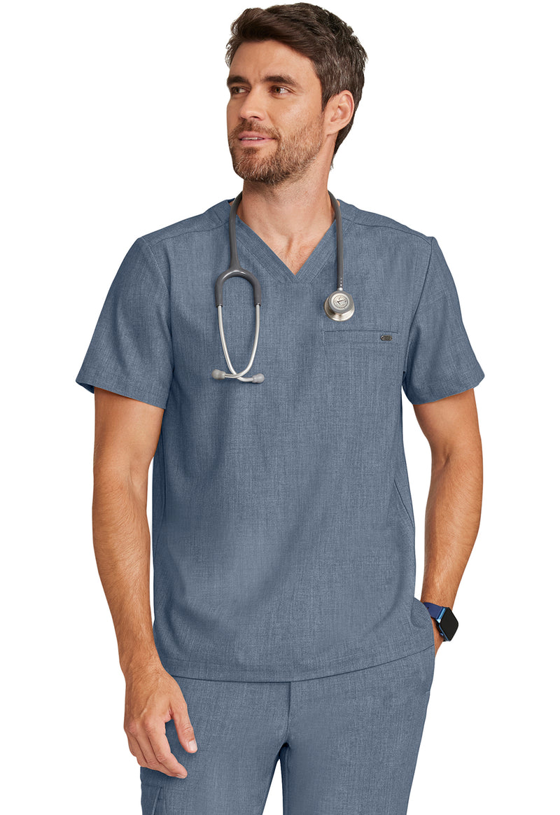 twilight blue - Men's 1-Pocket V-Neck Top (View 2)