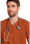 Warm Sunrise - Men's 1-Pocket V-Neck Scrub Top (View 2)