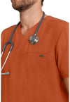 Warm Sunrise - Men's 1-Pocket V-Neck Scrub Top (View 3)