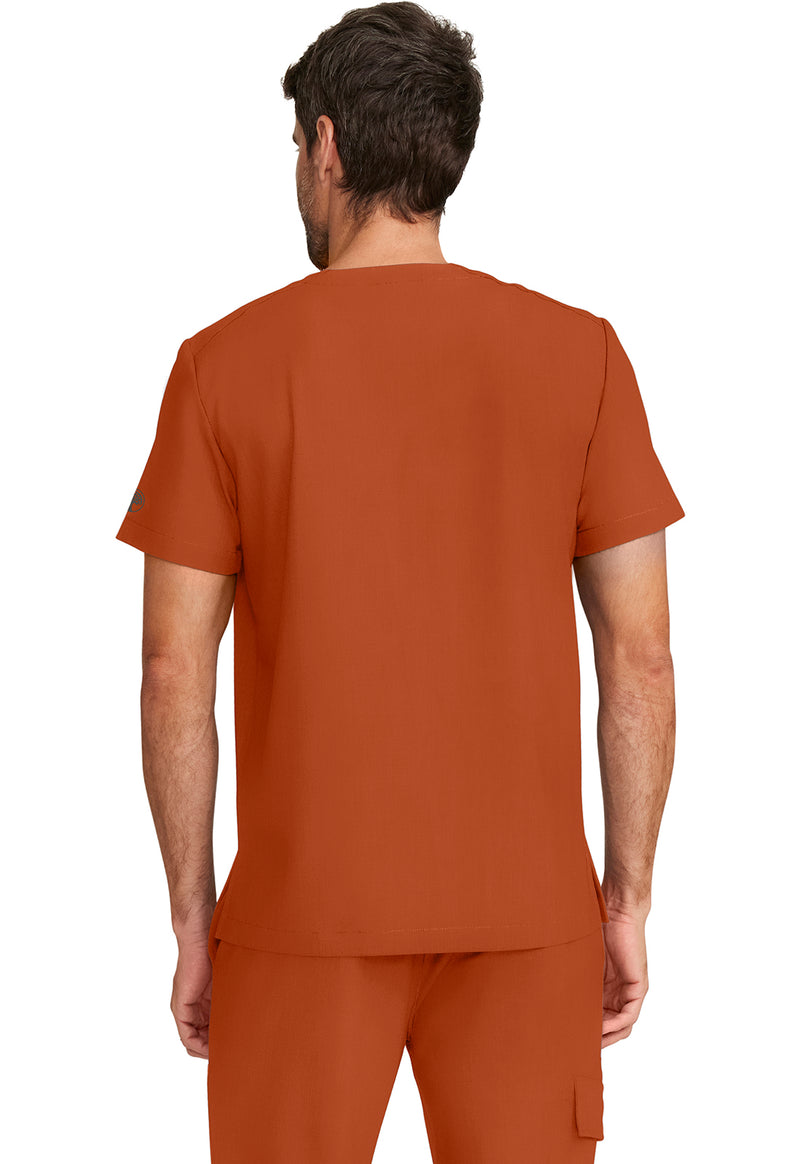 Warm Sunrise - Healing Hands Quest Men Scrub Top - Back View