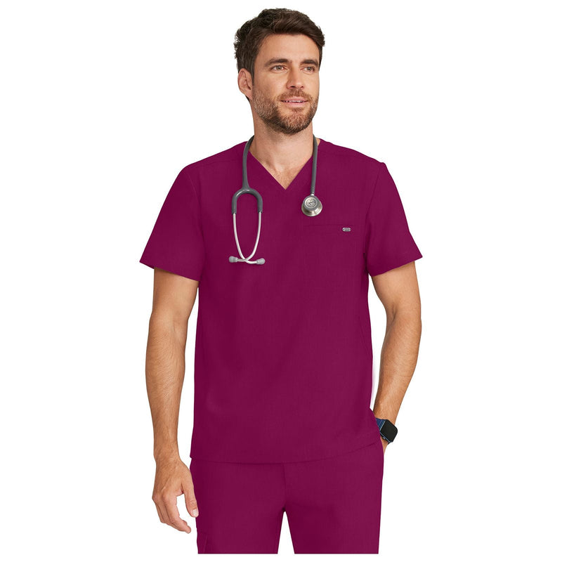 wine - Men's 1-Pocket V-Neck Top