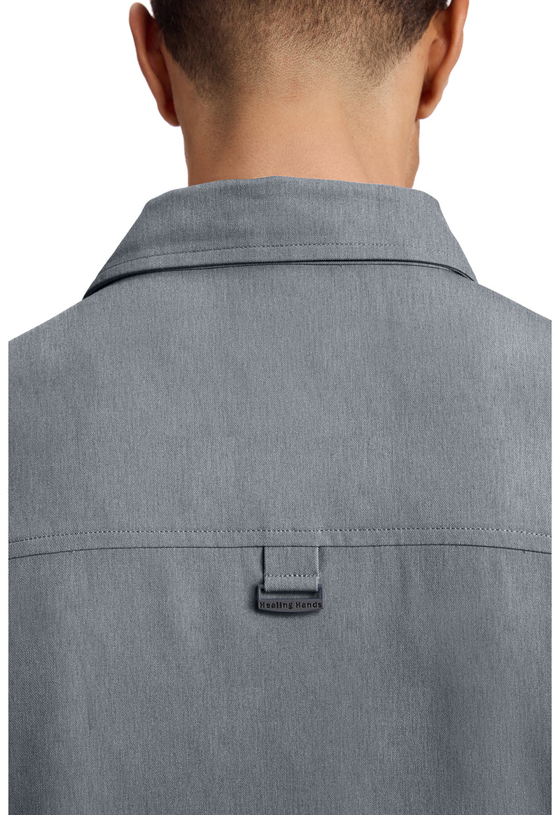 heather ash - Men's 3-Pocket Polo Collar Top (View 3)