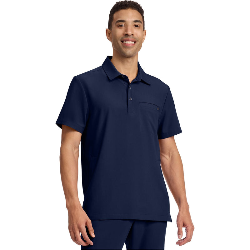 navy - Men's 3-Pocket Polo Collar Top
