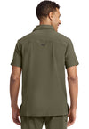 olive - Men's 3-Pocket Polo Collar Top (Back)