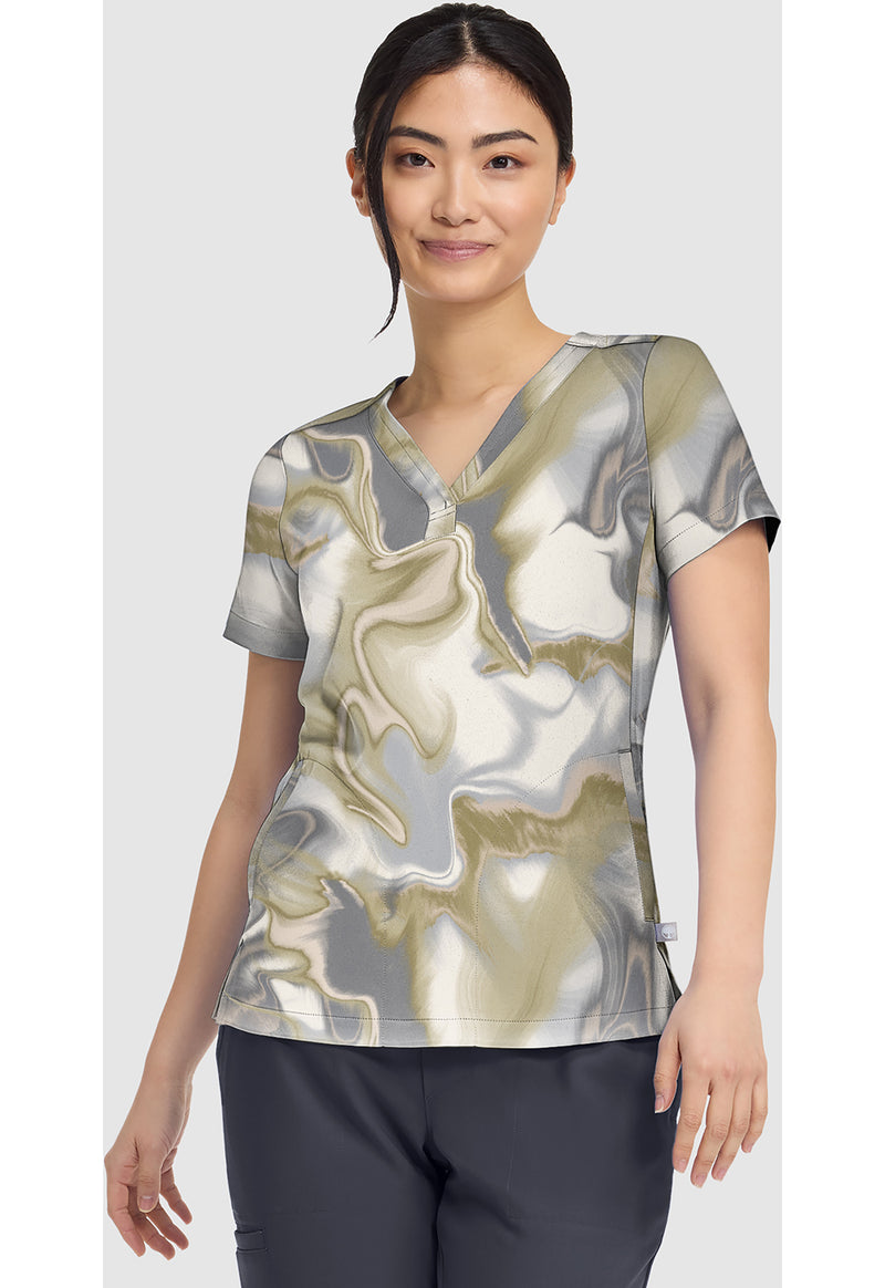 SILK WAVES - Briana Print Top