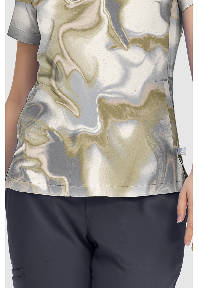SILK WAVES - Briana Print Top (View 4)